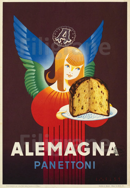 PUB ALEMAGNA PANETTONI Rlrn-POSTER/REPRODUCTION d1 AFFICHE VINTAGE