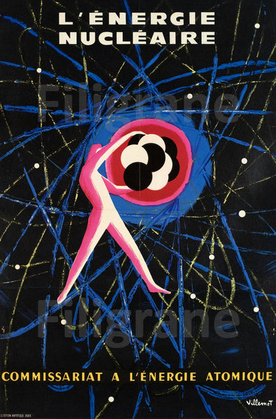 PUB éNERGIE NUCLéAIRE Rlug-POSTER/REPRODUCTION d1 AFFICHE VINTAGE