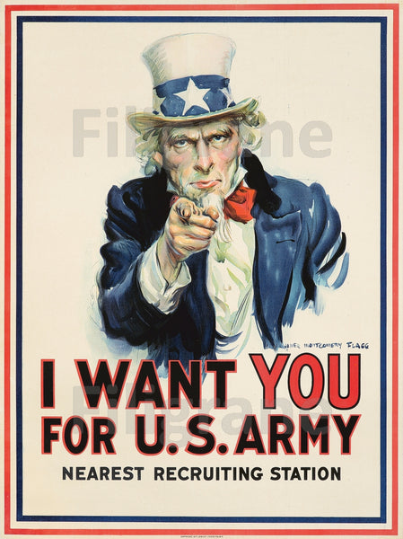 I WANT YOU for US ARMY Rtbr-POSTER/REPRODUCTION  d1 AFFICHE VINTAGE