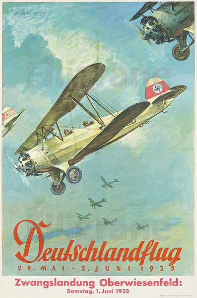 AIRLINES DEUTSCHLANDFLUG 1935 Rgrs-POSTER/REPRODUCTION  d1 AFFICHE VINTAGE