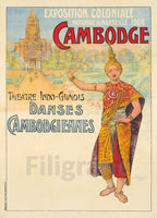 EXPO 1906 CAMBODGE Rpwm-POSTER/REPRODUCTION  d1 AFFICHE VINTAGE
