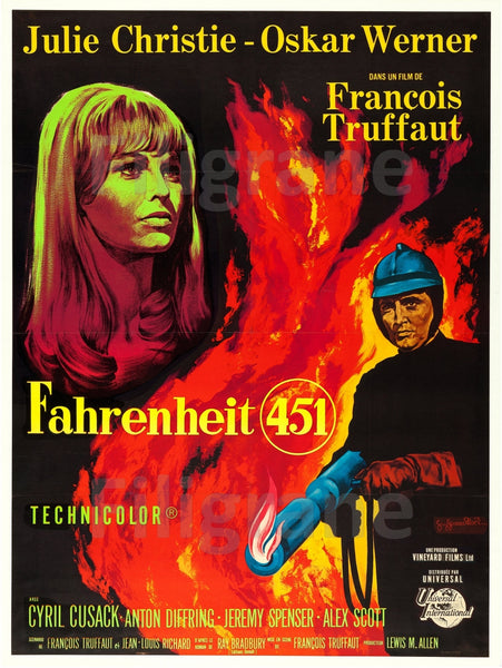 FAHRENHEIT 451 FILM Rbpi-POSTER/REPRODUCTION d1 AFFICHE VINTAGE