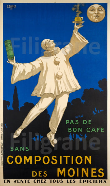 PUB CAFé des MOINES Rver-POSTER/REPRODUCTION d1 AFFICHE VINTAGE