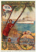 INDO-CHINE BATEAU Rvrz-POSTER/REPRODUCTION d1 AFFICHE VINTAGE