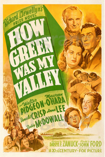 CINéMA HOW GREEN WAS MY VALLEY Rzwt-POSTER/REPRODUCTION d1 AFFICHE VINTAGE