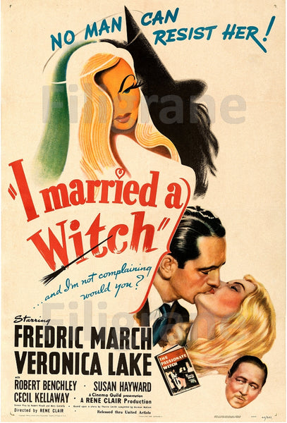 I MARRIED A WITCH FILM Rije-POSTER/REPRODUCTION d1 AFFICHE VINTAGE