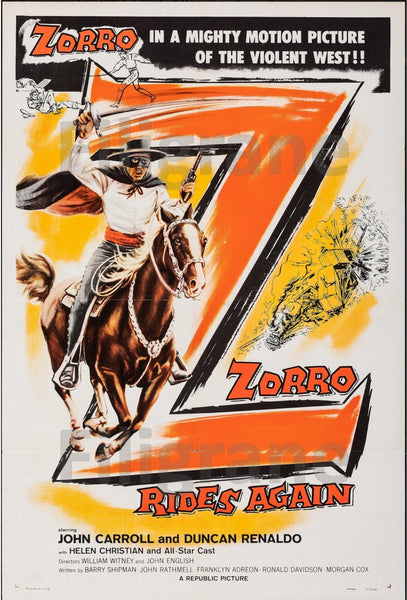 ZORRO RIDES AGAIN FILM Rghf-POSTER/REPRODUCTION d1 AFFICHE VINTAGE
