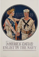 ENLIST IN THE NAVY Rhwd-POSTER/REPRODUCTION d1 AFFICHE VINTAGE