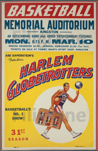 SPORT HARLEM GLOBETROTTERS Rzvq-POSTER/REPRODUCTION d1 AFFICHE VINTAGE