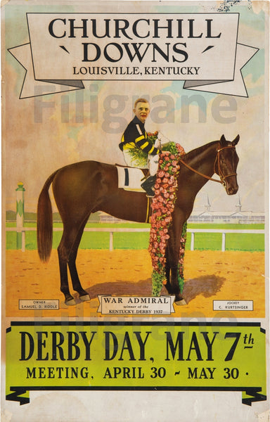 SPORT CHURCHILL DOWNS DERBY DAY Rqcp-POSTER/REPRODUCTION d1 AFFICHE VINTAGE