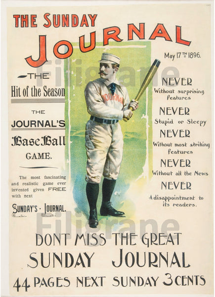SPORT SUNDAY JOURNAL BASE BALL Rdwd-POSTER/REPRODUCTION d1 AFFICHE VINTAGE