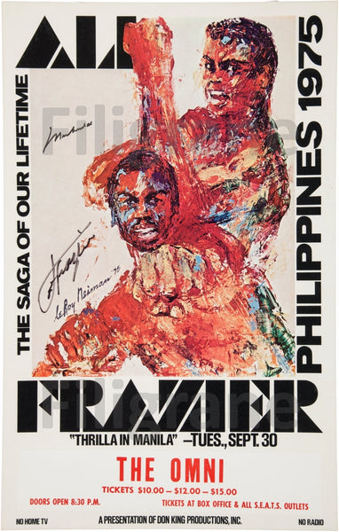 SPORT BOXE ALI FRAZIER 1975 Rbun-POSTER/REPRODUCTION d1 AFFICHE VINTAGE