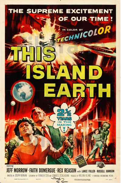 This ISLAND EARTH  FILM Rajg POSTER/REPRODUCTION  d1 AFFICHE VINTAGE