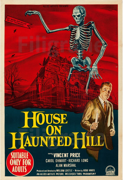 HOUSE on HAUNTED HILL FILM Ruii POSTER/REPRODUCTION  d1 AFFICHE VINTAGE