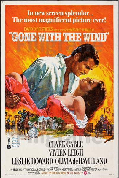 GONE WITH THE WIND FILM Rciv-POSTER/REPRODUCTION d1 AFFICHE VINTAGE