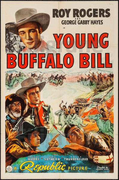 YOUNG BUFFALO BILL FILM Rvws-POSTER/REPRODUCTION d1 AFFICHE VINTAGE