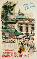 BATEAUX COMPAGNIE MARITIMES Rtmy-POSTER/REPRODUCTION d1 AFFICHE VINTAGE