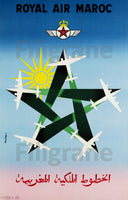 AIRLINES ROYAL AIR MAROC Rjxa-POSTER/REPRODUCTION d1 AFFICHE VINTAGE