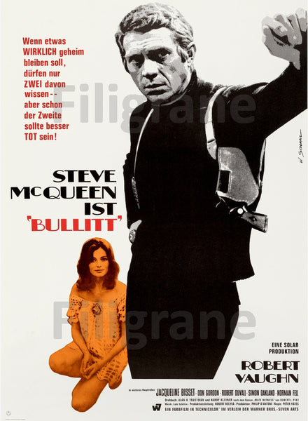 FILM BULLITT Ryix-POSTER/REPRODUCTION d1 AFFICHE VINTAGE