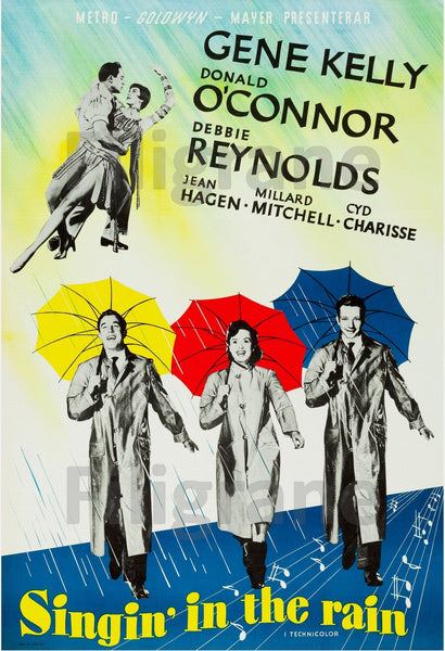 FILM SINGIN IN the RAIN Rwbn-POSTER/REPRODUCTION d1 AFFICHE VINTAGE