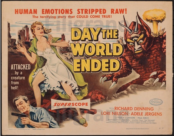 FILM DAY THE WORLD ENDED Rlcf-POSTER/REPRODUCTION d1 AFFICHE VINTAGE