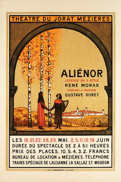 ThéATRE du JORAT ALIéNOR Rswv-POSTER/REPRODUCTION  d1 AFFICHE VINTAGE