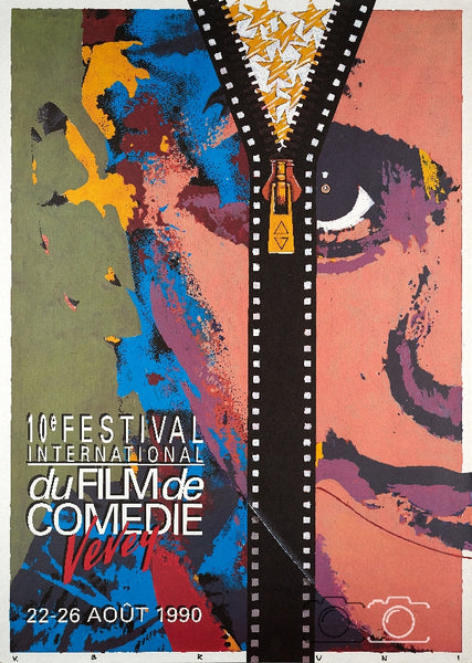 FESTIVAL FILM COMéDIE VEVEY 1990 Rvqc-REPRODUCTION  d1 AFFICHE CINéMA