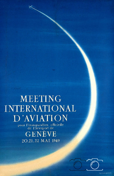 AVIATION MEETING GENèVE 1949 Rlgq-POSTER/REPRODUCTION d1 AFFICHE VINTAGE