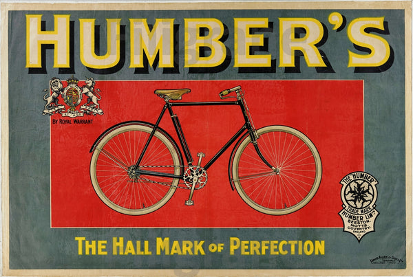 CYCLES HUMBER'S PUBLICITé Rvpa-POSTER/REPRODUCTION  d1 AFFICHE VINTAGE