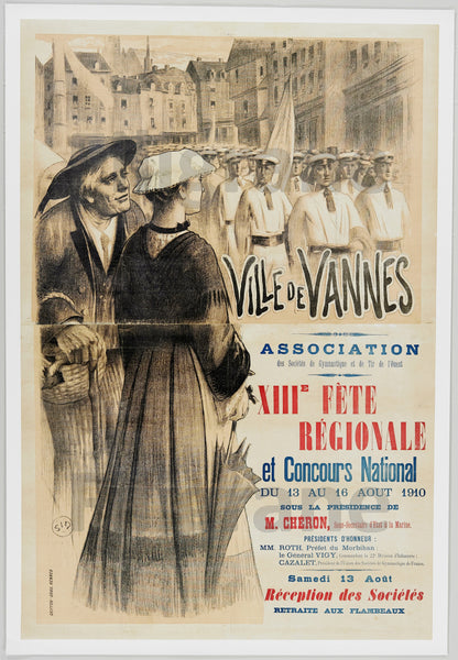 VANNES FêTE 1910 Rmkz-POSTER/REPRODUCTION  d1 AFFICHE VINTAGE