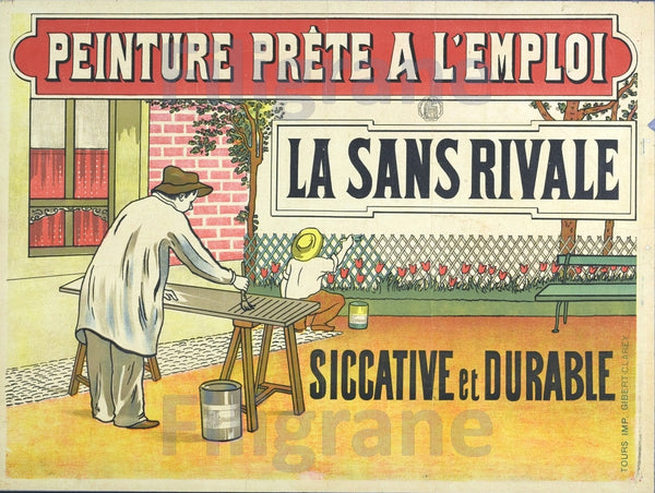 PEINTURE LA SANS RIVALE Rosx-POSTER/REPRODUCTION  d1 AFFICHE VINTAGE