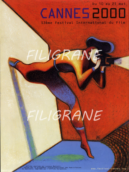 Festival de Cannes 2000 - Belle Affiche Officielle Originale 60x80cm Etat Neuf