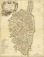 La CORSE vers 1700 Modèle 1 - POSTER d1 CARTE ANCIENNE