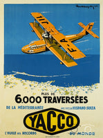 HUILES YACCO, AVIATION, HISPANO SUIZA-POSTER/REPRODUCTION d1 AFFICHE VINTAGE