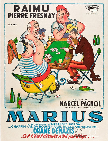 FILM "MARIUS, La PARTIE de CARTES" DUBOUT/PAGNOL-POSTER/REPRODUCTION