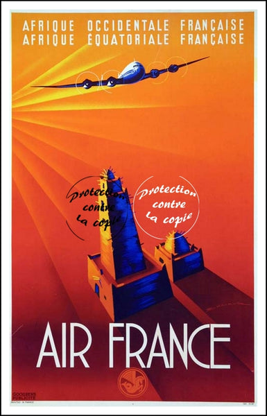 AIR France © POSTER/AFFICHE 50x70cm : AFRIQUE OCCIDENTALE FRANçAIS